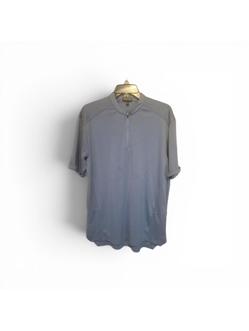 Men's Light Blue Half-Zip Pullover Shirt Medium Regular